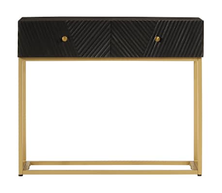 vidaXL Konsolentisch Schwarz 90x30x76 cm Massivholz Mango und Eisen