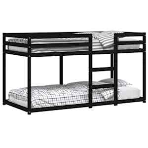 vidaXL Bunk Bed without Mattress Black 90x200 cm Solid Wood Pine