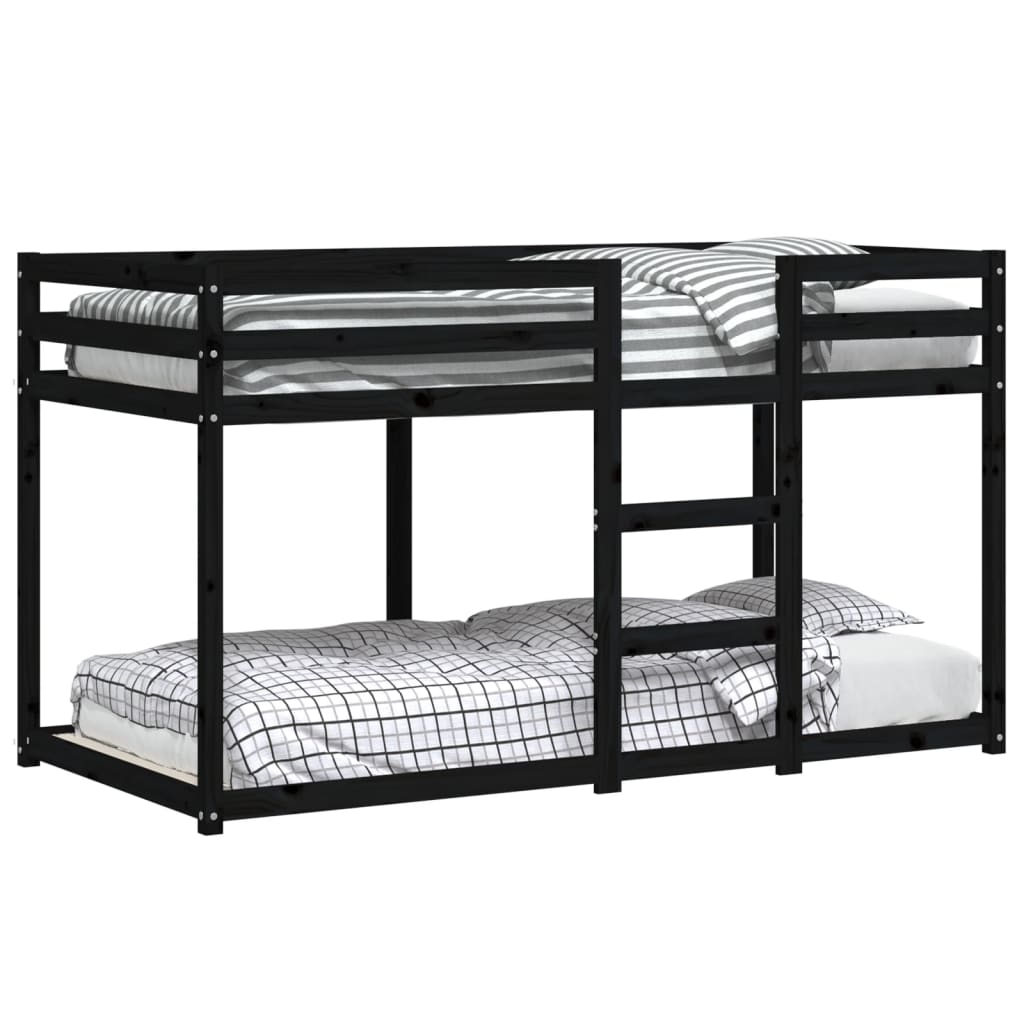 VidaXL Stapelbed 90x190 cm massief grenenhout zwart