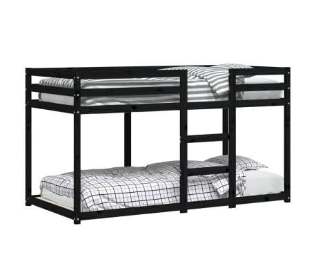 vidaXL Patrov&aacute; postel čern&aacute; 90 x 190 cm masivn&iacute; borov&eacute; dřevo