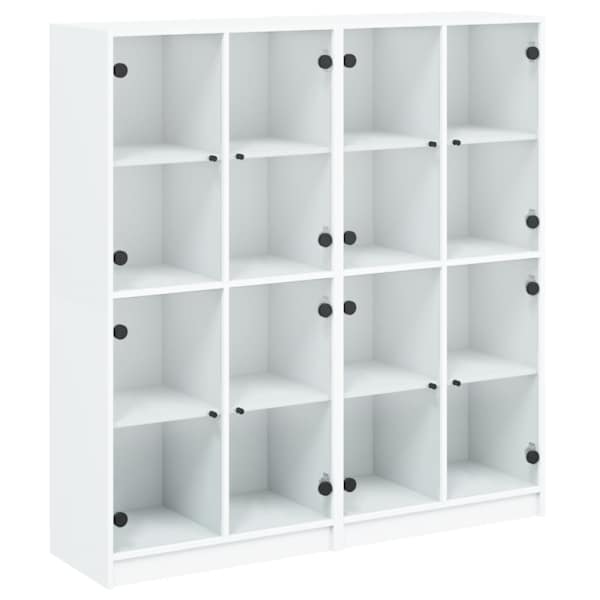 vidaXL raamaturiiul ustega, valge, 136 x 37 x 142 cm, tehispuit