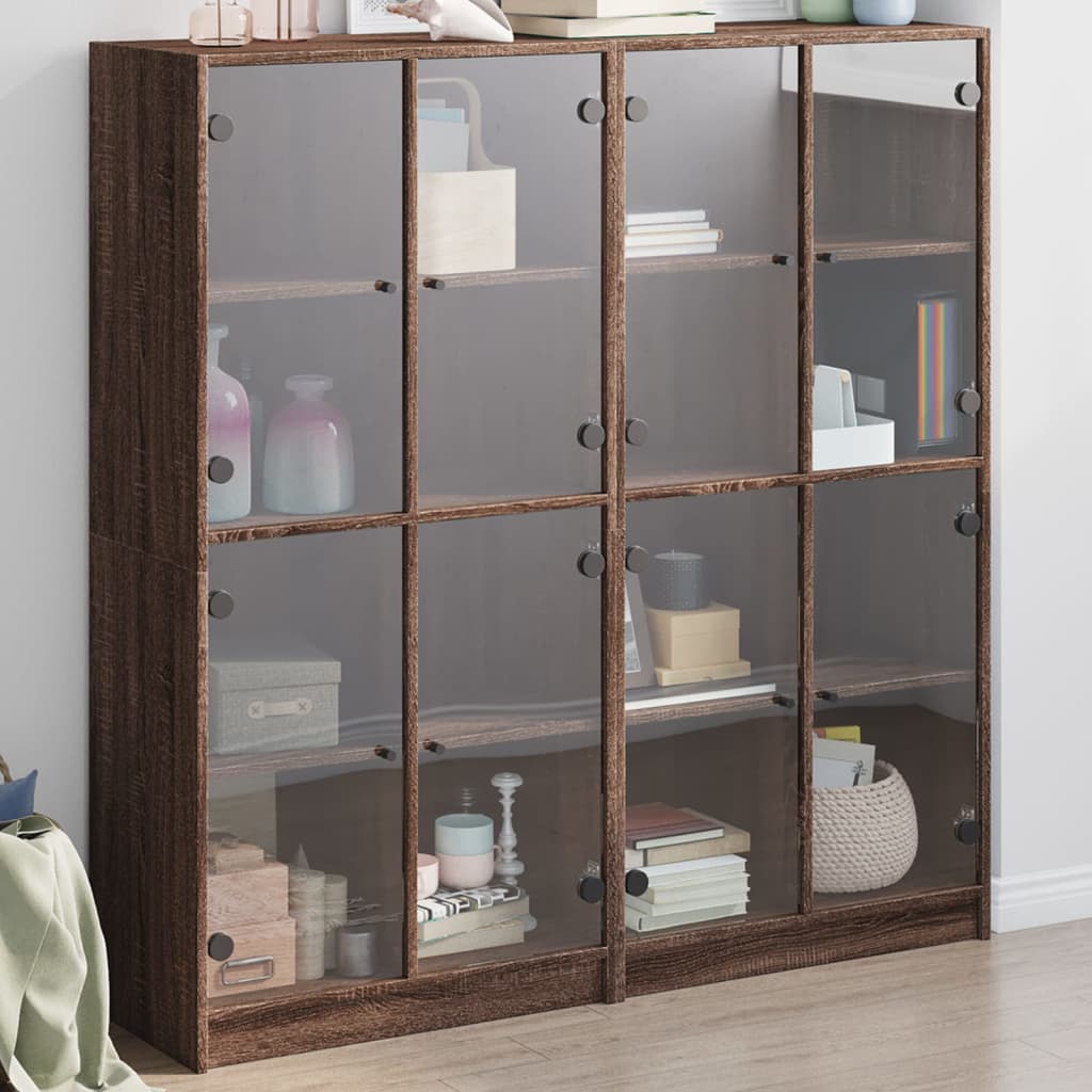 vidaXL Bücherschrank mit Türen Braun Eichen-Optik 136x37x142 cm