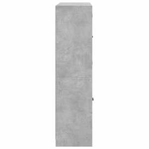 Knihovna s dvířky betonově šedá 136x37x142 cm kompozitní dřevo - obrázek 8