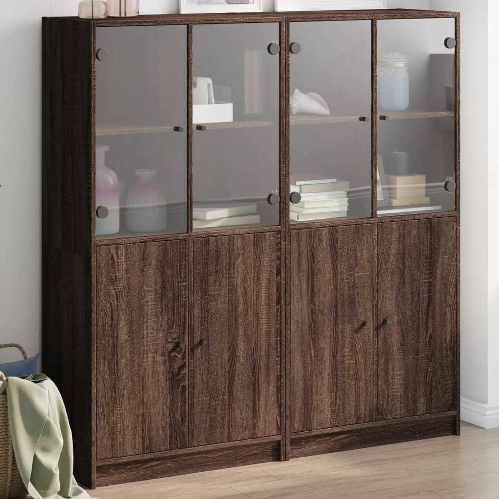 vidaXL Bücherschrank mit Türen Braun Eichen-Optik 136x37x142 cm