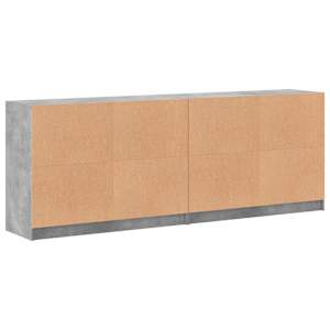 Knihovna s dvířky betonově šedá 204x37x75 cm kompozitní dřevo - obrázek 8