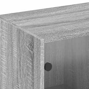 Knihovna s dvířky šedá sonoma 204 x 37 x 75 cm kompozitní dřevo - obrázek 9