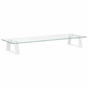 Stojan na monitor bílý 60 x 20 x 8 cm tvrzené sklo a kov - obrázek 6