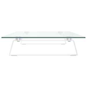 Stojan na monitor bílý 80 x 35 x 8 cm tvrzené sklo a kov - obrázek 5