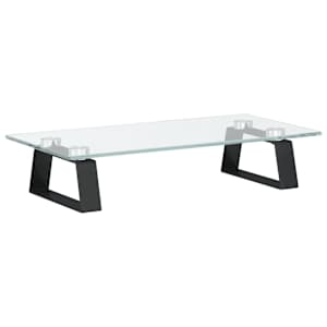 vidaXL monitorialus, must, 40 x 20 x 8 cm, karastatud klaas ja metall