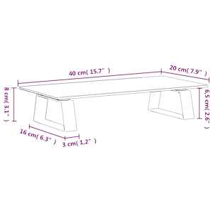 Stojan na monitor černý 40 x 20 x 8 cm tvrzené sklo a kov - obrázek 8