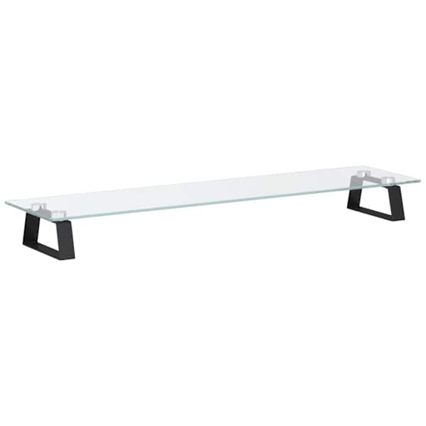 vidaXL monitorialus, must, 80x20x8 cm, karastatud klaas ja metall