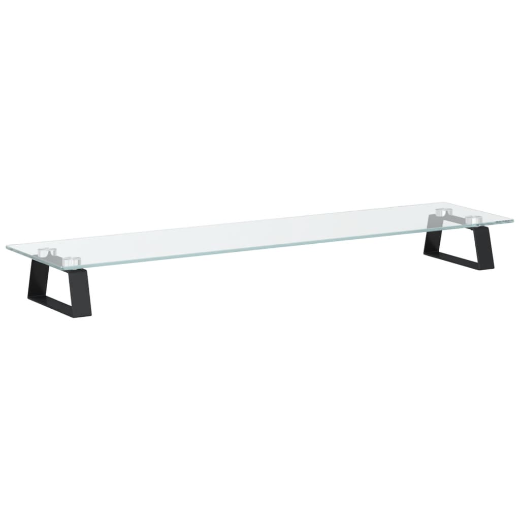 vidaXL Stojan na monitor černý 80 x 20 x 8 cm tvrzené sklo a kov
