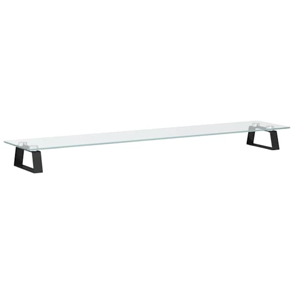 vidaXL monitorialus, must, 100x20x8 cm, karastatud klaas ja metall