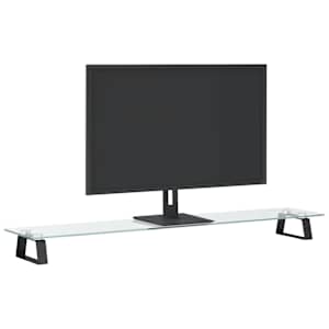 Stojan na monitor černý 100 x 20 x 8 cm tvrzené sklo a kov - obrázek 3