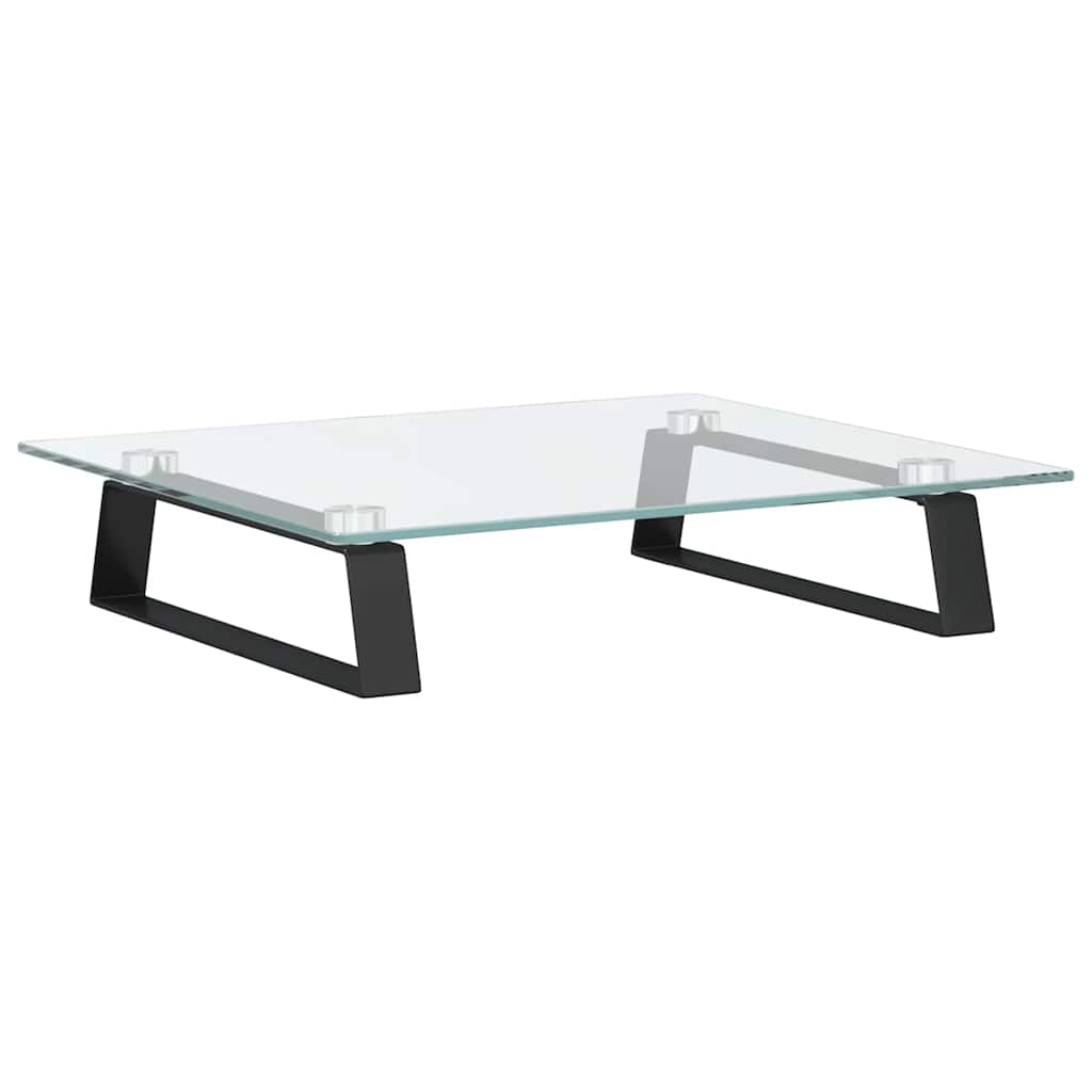 vidaXL Stojan na monitor černý 40 x 35 x 8 cm tvrzené sklo a kov