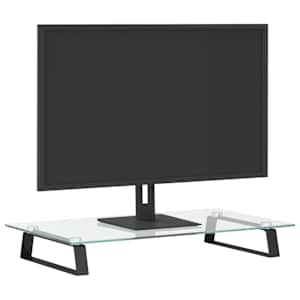 Stojan na monitor černý 60 x 35 x 8 cm tvrzené sklo a kov - obrázek 3