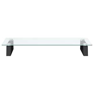 Stojan na monitor černý 60 x 35 x 8 cm tvrzené sklo a kov - obrázek 4