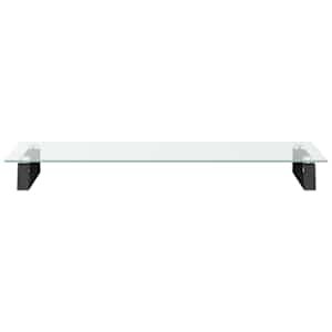 Stojan na monitor černý 80 x 35 x 8 cm tvrzené sklo a kov - obrázek 4
