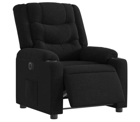 vidaXL Fauteuil inclinable électrique Noir Tissu