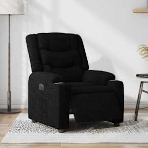 Električni naslanjač črno blago