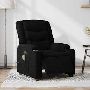 Električni masažni naslanjač črno blago