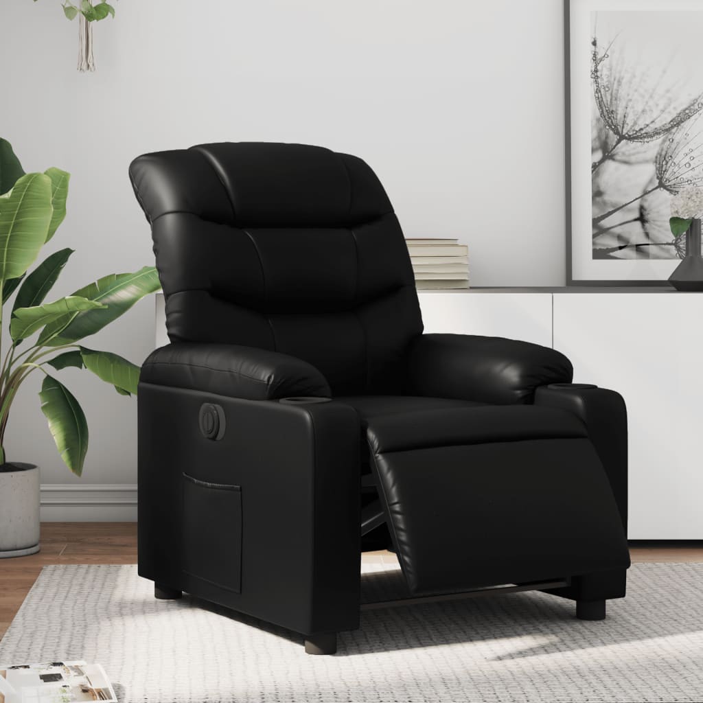 vidaXL Fauteuil inclinable électrique Noir Similicuir