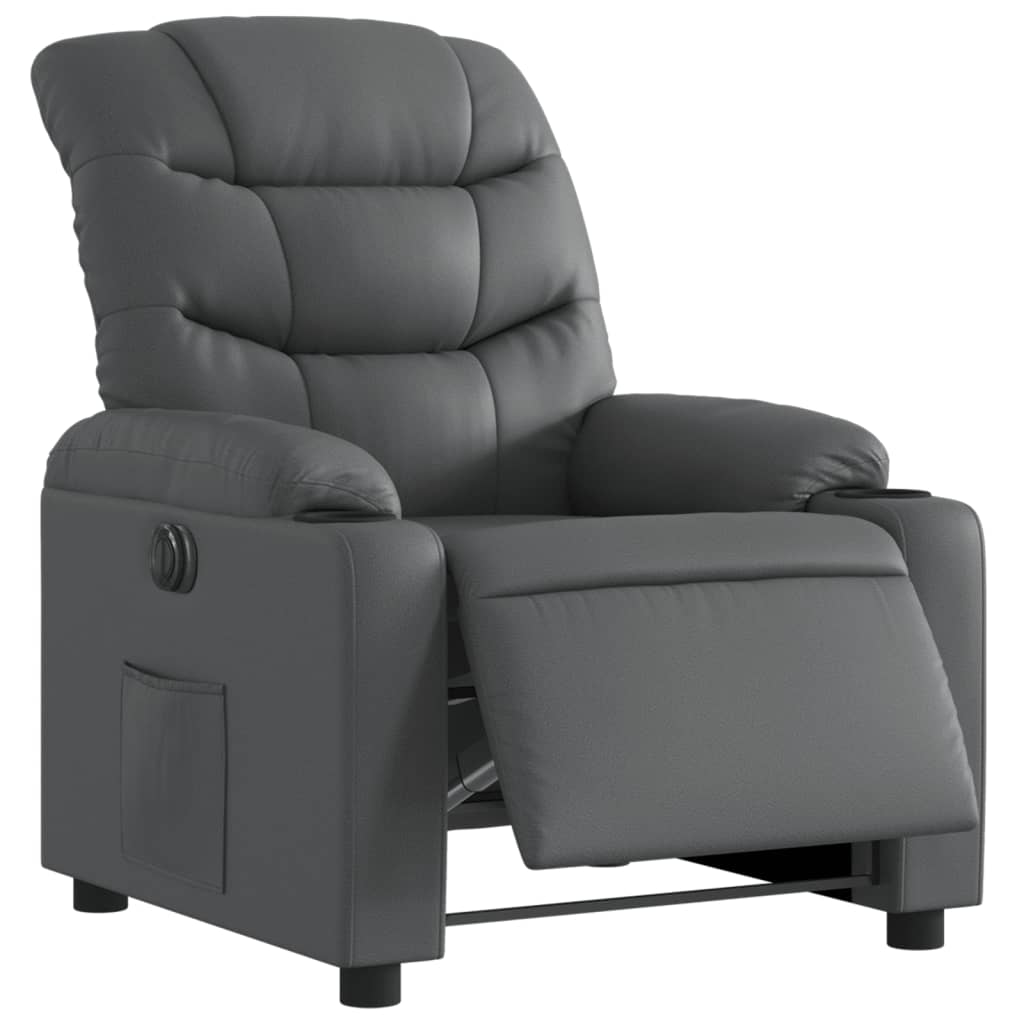 vidaXL Fauteuil inclinable électrique Gris Similicuir