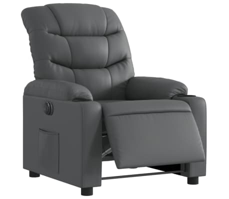 vidaXL Fauteuil inclinable électrique Gris Similicuir