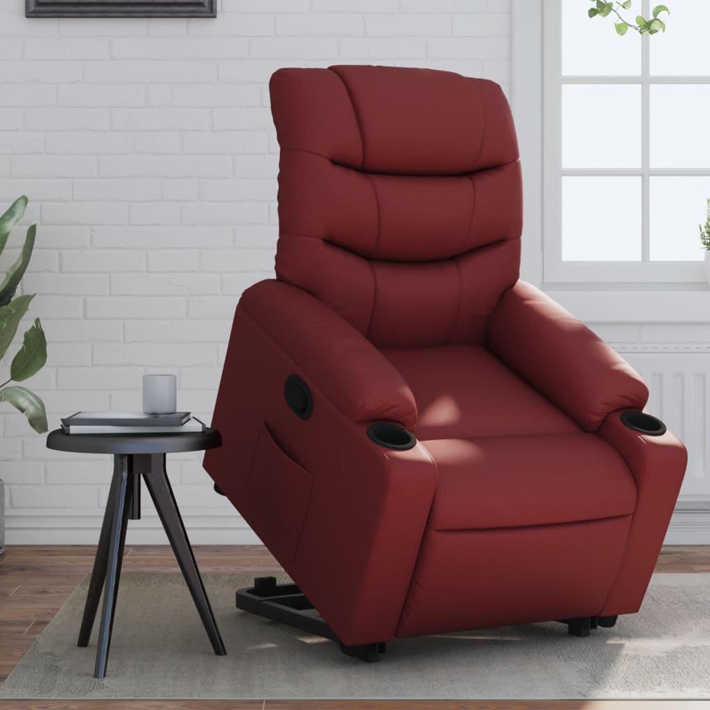 vidaXL Fauteuil inclinable Rouge bordeaux Similicuir