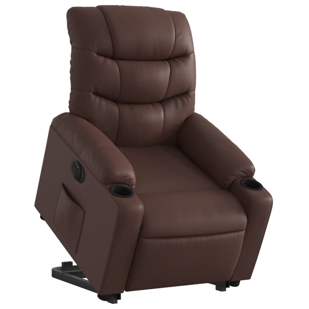 vidaXL Fauteuil inclinable électrique marron similicuir