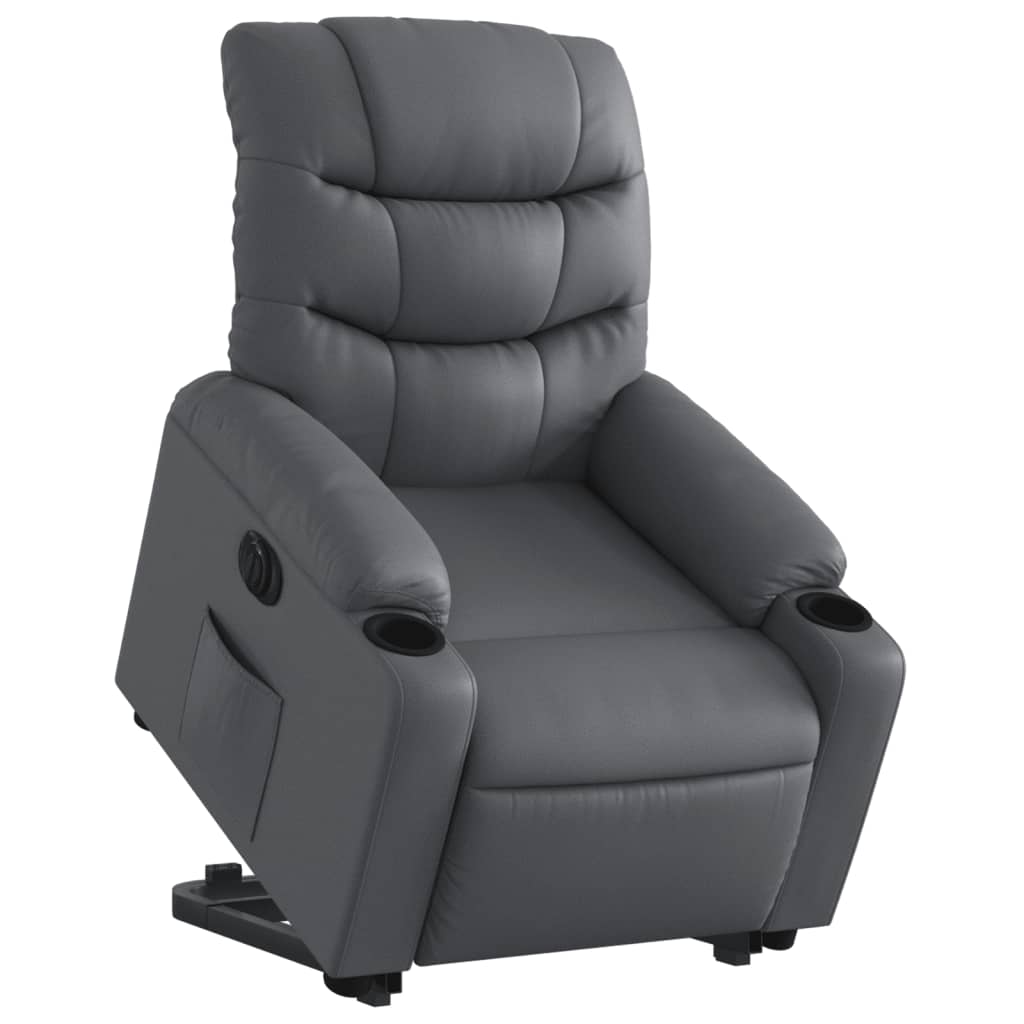 vidaXL Fauteuil inclinable électrique gris similicuir