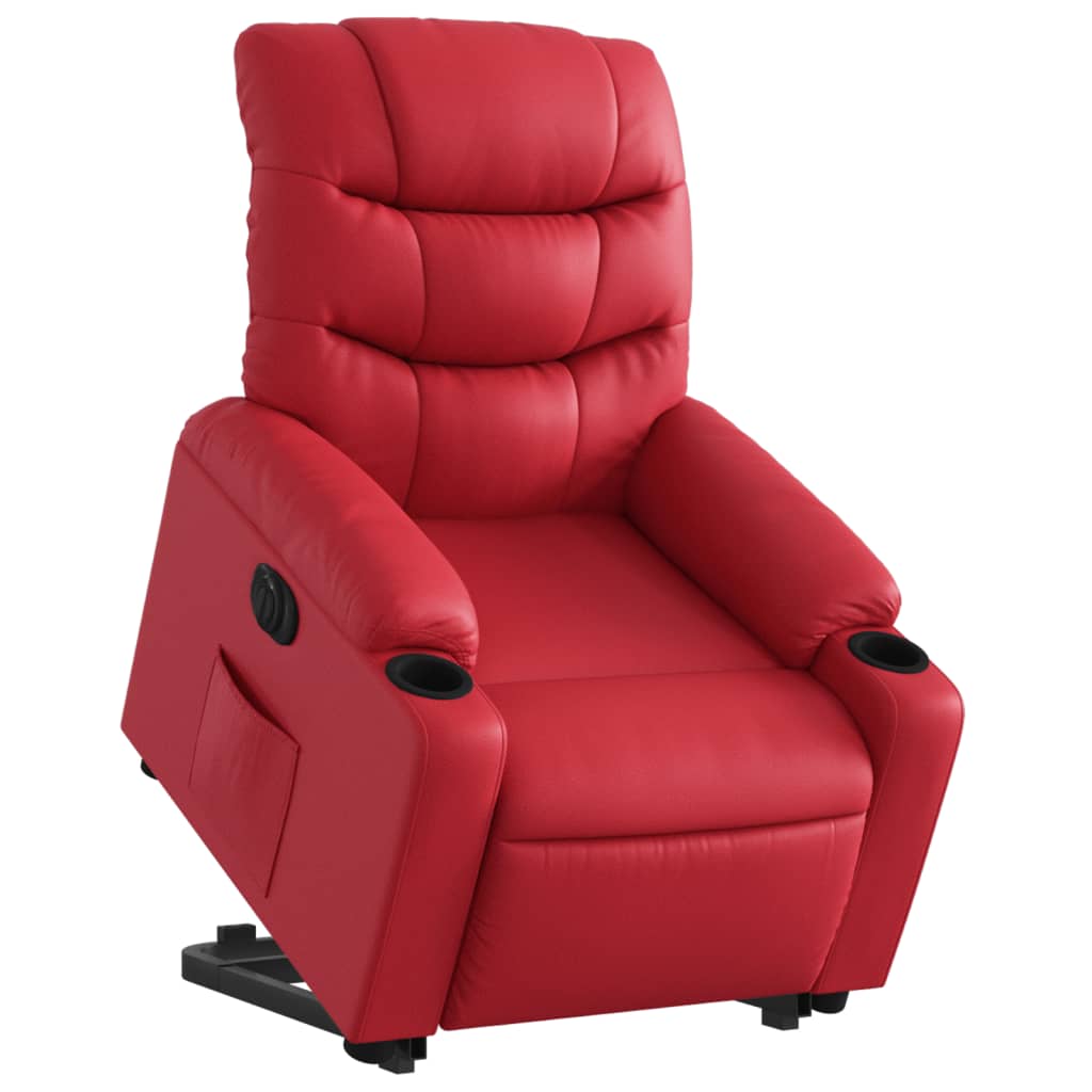 vidaXL Fauteuil inclinable électrique rouge similicuir