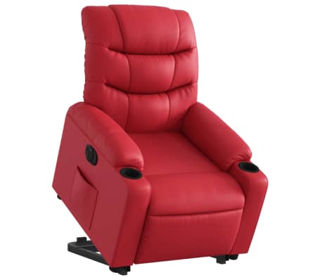 vidaXL Fauteuil inclinable électrique rouge similicuir