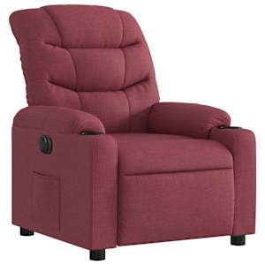 Elektrické polohovací křeslo vínové textil - obrázek 4
