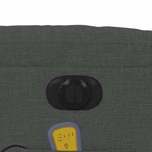 Elektrické masážní polohovací křeslo tmavě šedé textil - obrázek 12