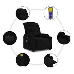 Elektrické masážní polohovací křeslo černé textil - obrázek 8