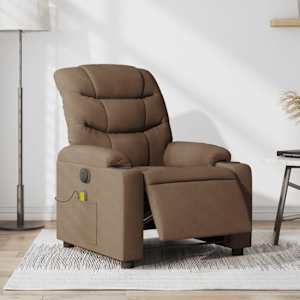 Električni masažni naslanjač rjavo blago