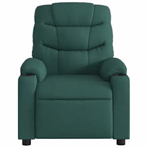 Elektrické masážní polohovací křeslo tmavě zelené textil - obrázek 9