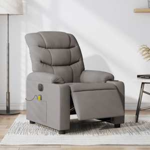 Električni masažni naslanjač taupe blago