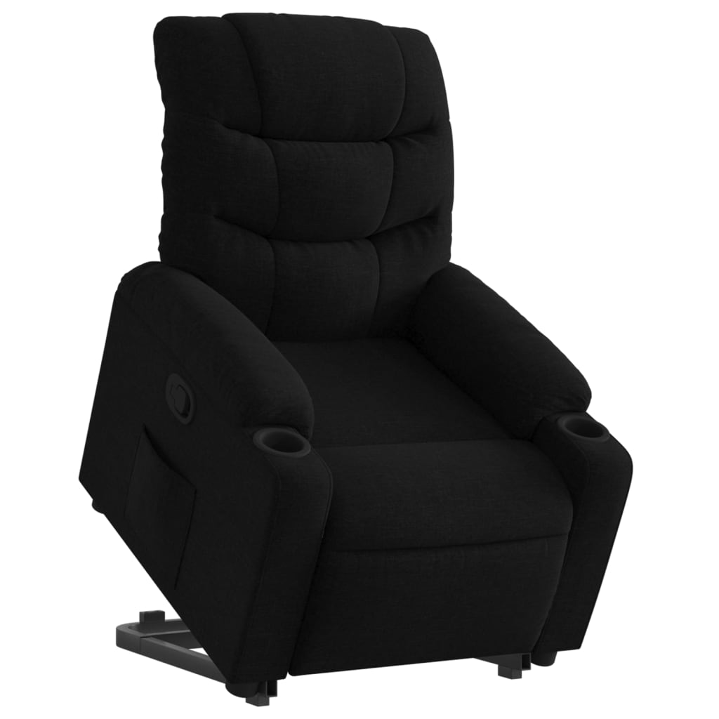 vidaXL Sillón reclinable elevable tela negro