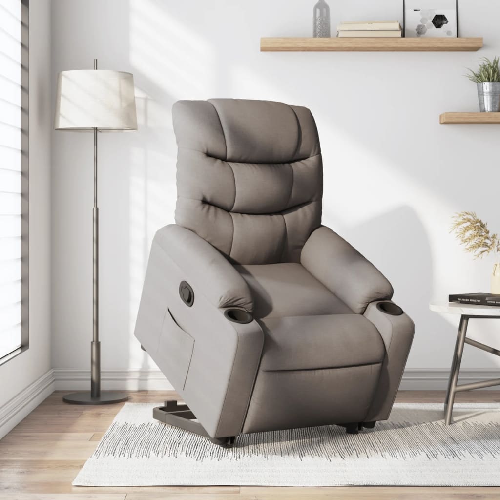 Zvedací polohovací křeslo taupe textil - obrázek 15