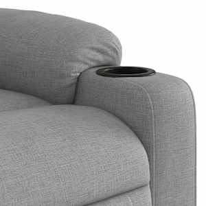 Zvedací masážní polohovací křeslo světle šedé textil - obrázek 11