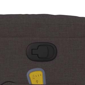 Zvedací masážní polohovací křeslo tmavě hnědé textil - obrázek 12