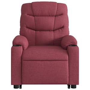 Elektrické zvedací polohovací křeslo vínové textil - obrázek 9