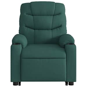 Elektrické zvedací masážní polohovací křeslo zelené textil - obrázek 9