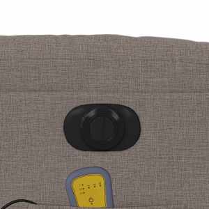Elektrické zvedací masážní polohovací křeslo taupe textil - obrázek 13