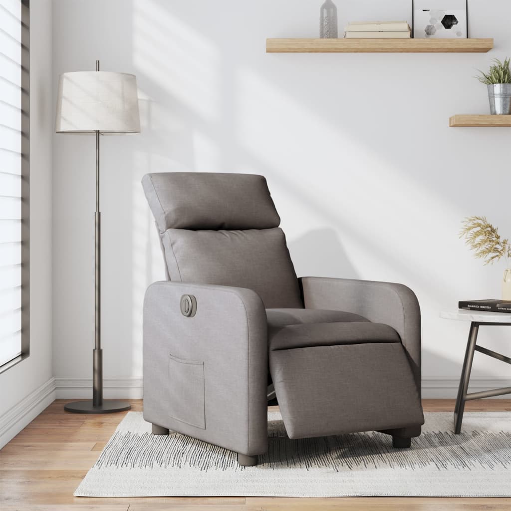 Elektrické polohovací křeslo taupe textil - obrázek 15