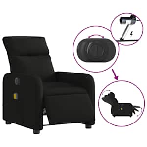 Elektrické masážní polohovací křeslo černé textil - obrázek 6