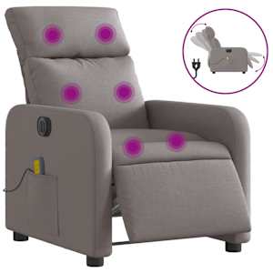 Elektrické masážní polohovací křeslo taupe textil - obrázek 2