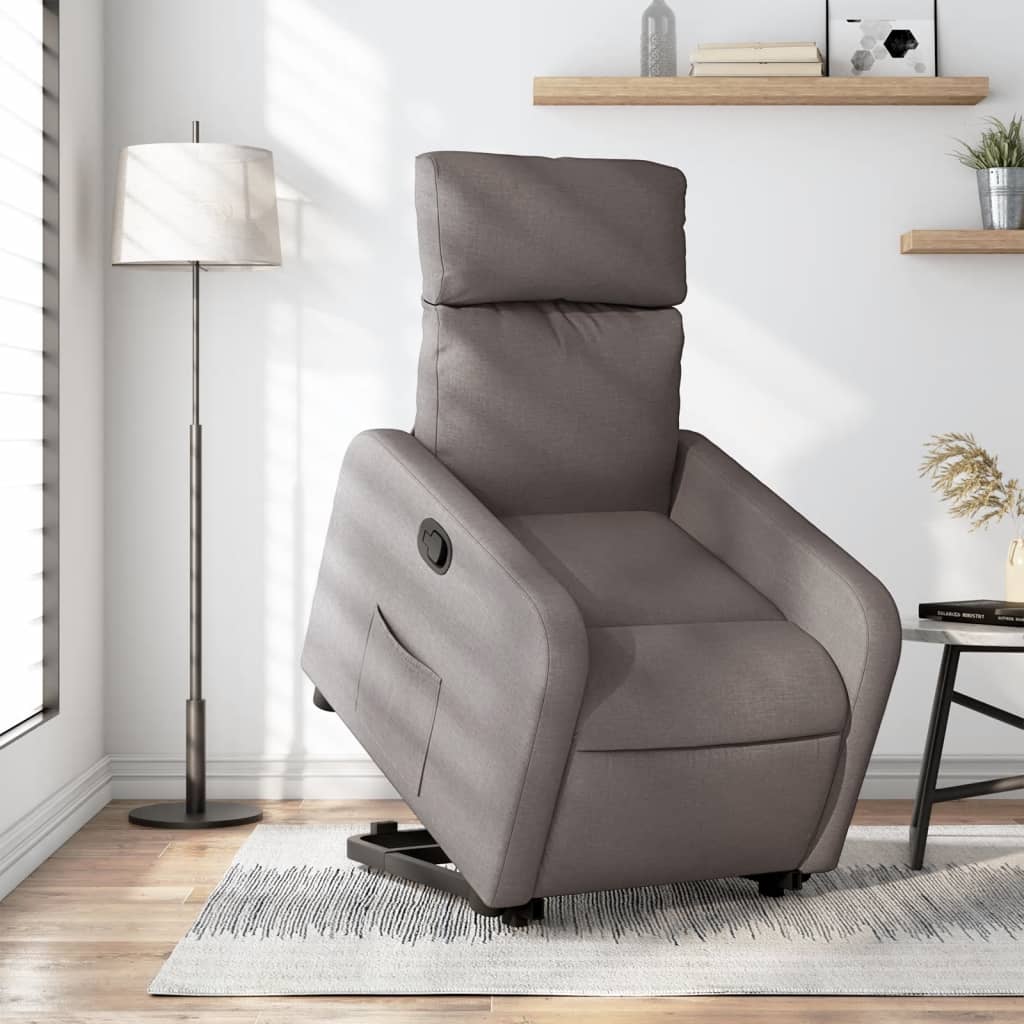 Zvedací polohovací křeslo taupe textil - obrázek 15